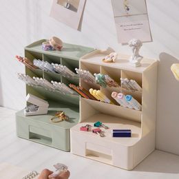 Organisateur de bureau japonais Boîte de rangement de brosses de maquillage pour le stylo pour fournitures scolaires accessoires de bureau de papeterie kawaii