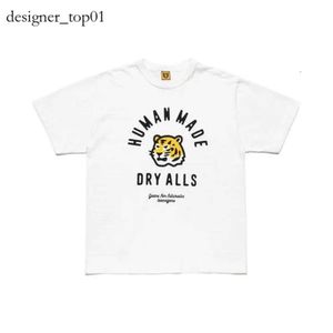 Marca de moda japonesa Tendencia Camiseta hecha por humanos Camisetas de diseño humano para hombres y mujeres Patrón de dibujos animados de manga corta lindo Camiseta holgada de algodón para parejas 8359