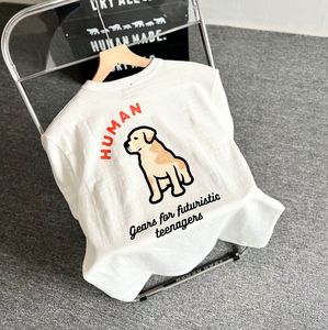 Mode japonaise T-shirts pour hommes Lettre Labrador Dog Impression T-shirt en coton de marque pour hommes et femmes Couple lâche T-shirts à manches courtes