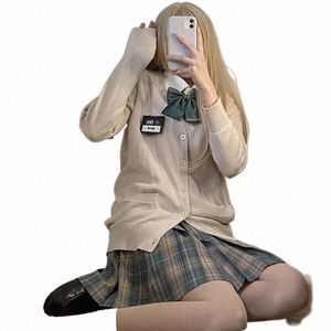 Japonais Fi College Lâche Col V Cardigan 2022 Nouveau Pull Femme Vêtements Chauds Pull Manteau Uniforme Scolaire Japonais L3XD #