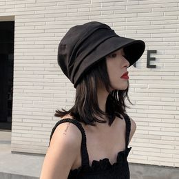 Béret sauvage japonais des quatre saisons dames Version coréenne béret de marée chapeau octogonal chapeau de peintre noir crème solaire chapeau à pointe femelles