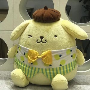 Japanse Echte Sanrio Pom Purin Zitten Grote Schattige Knuffel Pop Kussen Gift Kawaii Kussens Sanrio Pluche Merch 240202