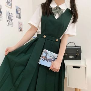 Robe plissée sans manches pour filles japonaises, uniforme de lycée JK, classe Cosplay Seifuku, robe d'écolière 240325