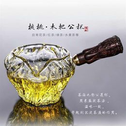 Martello giapponese vetro resistente al calore tazza giusta legno noce grano ispessimento uniforme tazza acqua ondulata comune distributore di tè tazza304c