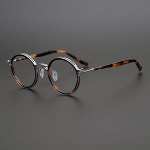 Lunettes rondes rétro en acétate de titane pur, faites à la main, faites à la main, monture japonaise pour hommes et femmes, Prescription optique, myopie, Fas268f