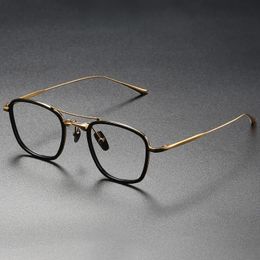 Marque japonaise faite à la main Designer Double faisceau pur lunettes cadre hommes CONCORDE2 mode acétate grandes montures lunettes 240118