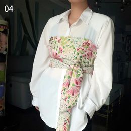 Japonais haori kimono yukata obi ceinture littérature brocade jacquard tissu gaigne robe de robe décoration poitrine enveloppée cummerbunds 240326