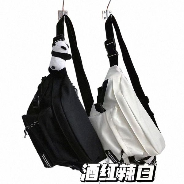 Sac de poitrine japonais Harajuku pour femmes Cool Sacs à main de grande capacité et sacs à main Sac de taille Femmes Homme Casual Phe Sac Bolso Mujer x0Sn #