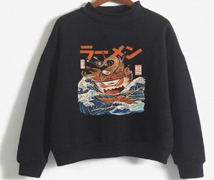 Japanse Harajuku Hoodie Men Hip Hop Sweatshirt Noodle Ship Cartoon Streetwear Pullover Long Sleeve Casual Top Cotton3074304