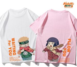 Japanse Harajuku Men T-shirt Cartoon anime Hinata Uzumaki Gedrukte losse korte mouwtoppen Liefhebbers Paar matching T Shirts9035276