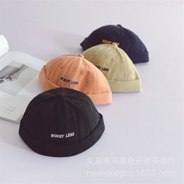 Chapeau de fourrure pour enfants de style Harajuku japonais garçons et filles bébé broderie ronde hip hop propriétaire 211023