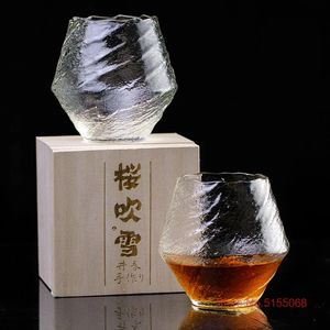 Copa de vino japonesa Hazy Air Copos de nieve que caen Vaso de whisky Patrón de martillo Taza de whisky XO Brandy Vasos para beber Copa de vino 240127