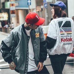 Chaqueta Bomber japonesa de estilo Hip Hop, chaquetas Kodak con estampado callejero de piloto Haruku, abrigo para hombre y mujer, ropa de marca, prendas de vestir exteriores