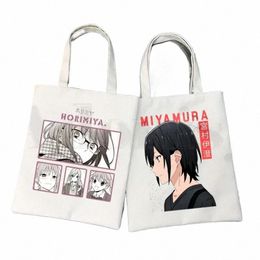 Japanse Horimiya Hori San Tot Miyamura Kun Anime Handtassen Schoudertassen Casual Winkel Meisjes Handtas Vrouwen Elegante Canvas Tas G1EG #