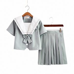 Japanse JK Schooluniformen Voor Vrouwen Witte T-shirt Jasmijn Geborduurde Sailor Marine Rok Pak Student Meisjes Klasse Set Vrouwelijke 91xY #