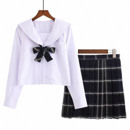 Japanse JK Schooluniformen Meisjes Preppy Geruite Hoge Taille Rok Sets Preppy Chic Stijl 2021 Cosplay Lolita Zoete Kleur Voor meisjes 67b7#