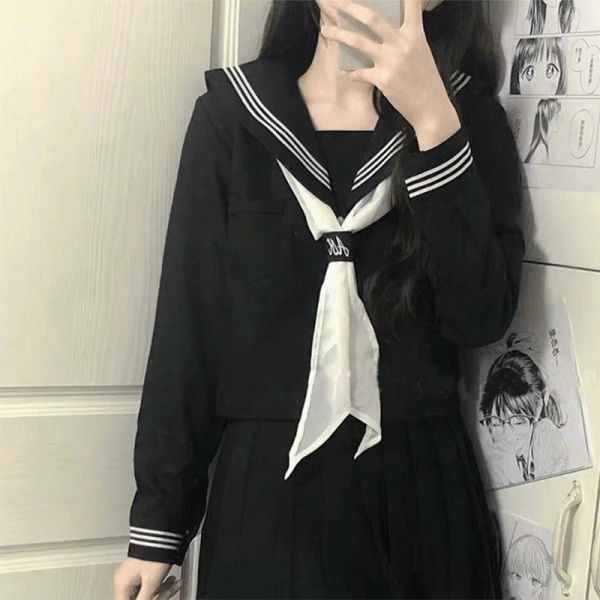 Japonais JK Uniform School Uniform Sailor Costume Femmes Sexy Shirt Preeted Jirt Girl S-xxl Green Jk Japanese College Style Costume