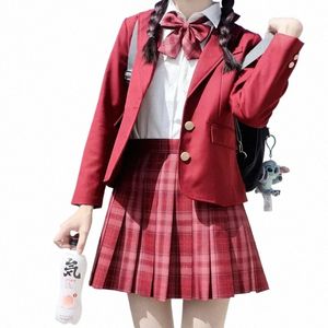 Japonais Jk Uniformes Étudiants 13 Couleurs Rouge / Rose / Noir Blazer Lycée Veste Filles Collège Style Automne Costume Uniformes Scolaires J5Hg #