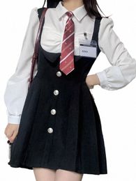 Japanse Kawaii JK Schooluniform Vrouwen Schattig College Girl Anime Cosplay Uniform Wit overhemd en zwarte band Dr Uniform Set l9jB #