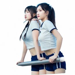 Japanse Kawaii JK Volleybal Pak Meisje Schooluniform Anime Cosplay Kostuum Gym Sportkleding Cheerleader T-shirt Shorts Bloeiers x0gn #
