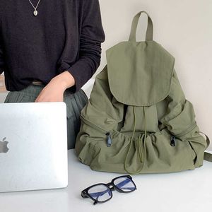 Bolsas de lona de nailon de nicho coreano japonés, mochilas minimalistas informales, mochila de viaje práctica diaria de gran capacidad para mujeres 240315