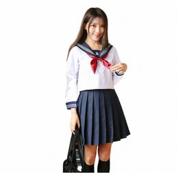 Japonais style coréen uniforme scolaire costume étudiants filles motif trident JK uniforme blanc marin haut + jupe + cravate uniformes preppy 38ca #