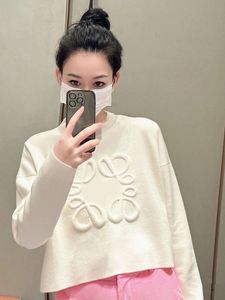 Japanse luie witte reliëf pullover wollen trui voor vrouwen vroege herfst luxe losse ontspannen trui