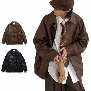 veste en cuir japonais hommes femmes vintage volutives vestes vandes de pute lâche de baseball sewear umnomn street décontracté manteau 2023 h757 #