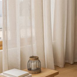 Japans linnen pure gordijn voor de woonkamer hal raam tule slaapkamer gordijn elegante kant-en-klare kamer keuken cortinas 240113