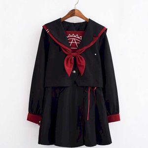 Japonais à manches longues JK uniforme jupe costume étudiant d'été style collège coréen tableau magique jk marin femme 2 210526