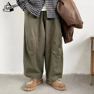 Japonais pantalons décontractés ample hommes femmes rétro polyvalent pantalon large printemps automne jambe droite surdimensionné Cargo troncs 240326