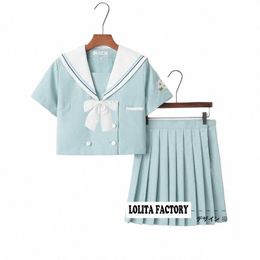 Japanse Lucky Gras Matrozenpakje voor Vrouwelijke College Classwear Zacht Meisje Dr JK Uniform Rok Student Pak NN-S8A P1Io #