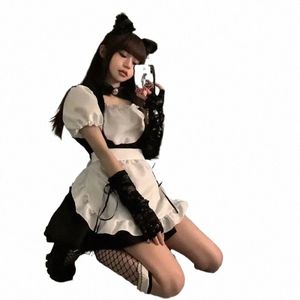 Costume de femme de chambre japonaise Cosplay Maid Sexy Jupe courte mignonne Uniforme Lolita 2024 Noël Nouveau Dr Gothic Dr Robe De Mujer M7b2 #