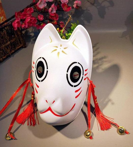 Masques japonais Style peint à la main Natsume039s Masque de compte ami Cosplay Mascarade Festival Ball Kabuki Kitsune Cosplay Prop3406541