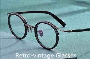 Hommes japonais rétro-vintage lunettes rondes cadre 48-22-145 titane léger + planche pour lunettes de soleil sur ordonnance optique emballage complet
