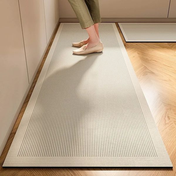 Tapis de sol antidérapant minimaliste japonais, pour usage domestique, Style crème silencieux, paillasson de cuisine et de salle de bains, 240223