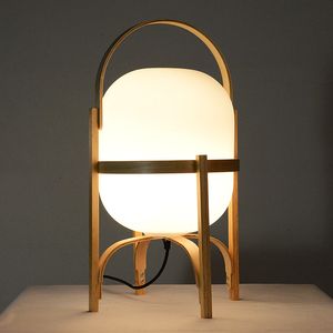 Japanse natuurlijke houten glazen tafellamp slaapkamer bedlampje E27 led staande lamp bureaulamp voor woonkamer studie tafelblad verlichting