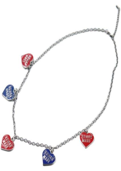 Collar de amor japonés NIGO hecho por humanos, rojo y azul, marca Tide, tendencia de moda, cadena para suéter, accesorios de joyería versátiles 6931137