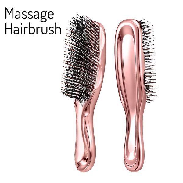 Masseur de tête japonais haut de gamme brosse pour cuir chevelu brosse pour masseur de cheveux shampooing brosse démêlante en plastique humide peigne de nettoyage de cheveux or rose