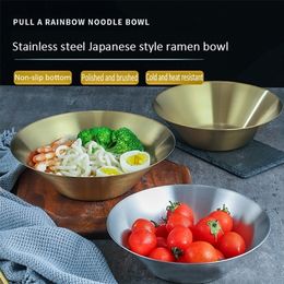 Japanse ramen schaal 304 roestvrij staal enkele laag koude dle koreaanse bibimbap creatieve soep 220408