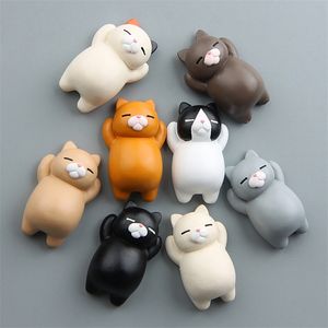 Japonais réaliste chat dessin animé créatif 3d fermoir magnétique bâton de réfrigérateur dessin animé mignon chat réfrigérateur aimant décoration de la maison cadeau 220426