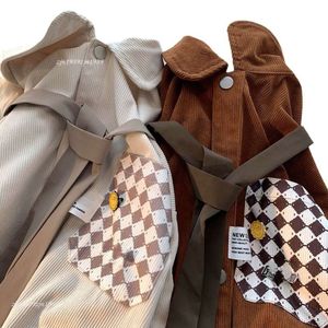Chemise japonaise rétro en velours côtelé pour hommes, veste à cravate, Design tendance, Niche, ample, décontractée, à manches longues, printemps et automne