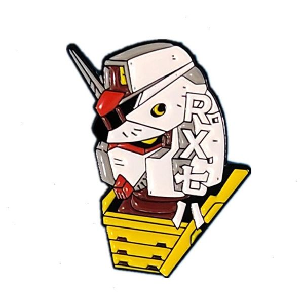 Broche de robot japonés, lindos juegos de películas de Anime, pines esmaltados duros, broche de Metal de dibujos animados, mochila, sombrero, bolso, cuello, insignias de solapa