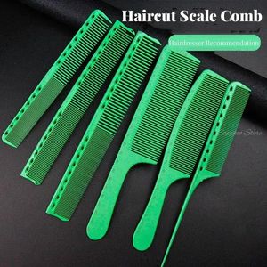 Peine de corte de pelo a escala japonesa, resina verde G45, doble cara, resistente al calor, salón de peluquería, herramienta de cepillo de estilismo 240314