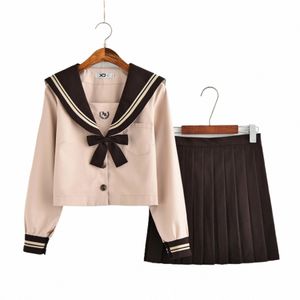 Japanse School Dr Uniformen Matrozenpakje Cosplay College Midden Bruin Schooluniform Voor Meisjes Studenten Anime Plooirok r2C8 #