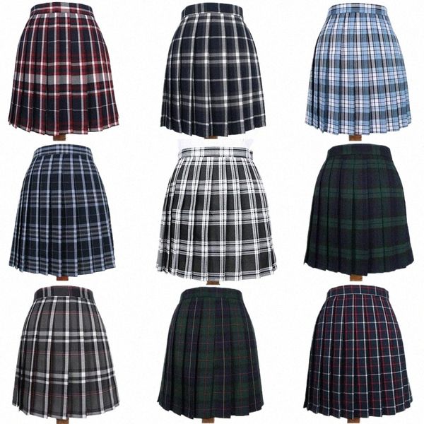 École japonaise Dres Plaid Jupe plissée Étudiant Cosplay Anime Mini Grille Jupe Jk Uniformes Costume Marin Jupes courtes pour les filles 21hc #