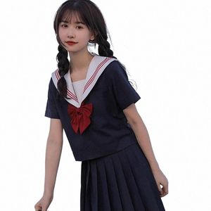 Japanse Schooluniform Klasse Matrozenpakje JK Uniformen 3 Stuks Set Studenten Kleding voor Koreaanse Cosplay Seifuku Vrouwen Rok S-2XL i54L #