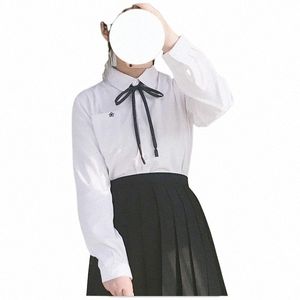 Uniforme scolaire japonais pour les filles à manches courtes chemise blanche école Dr Jk marin costume Tops Busin uniformes de travail pour les femmes A1Fi #