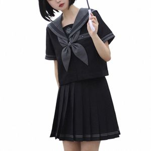 Uniforme scolaire japonais Girl JK Costume Sexy Bad Girls Tenues Gris Cravate Noir Trois Basic JK Sailor Uniforme Femmes Plus Size Costume v0gy #