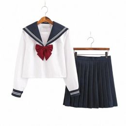Uniforme scolaire japonais Jupe Sailor Outfit Costumes JK Uniforme Costume Filles Jupe plissée Anime Cosplay Écolière Uniforme Tops B4Im #